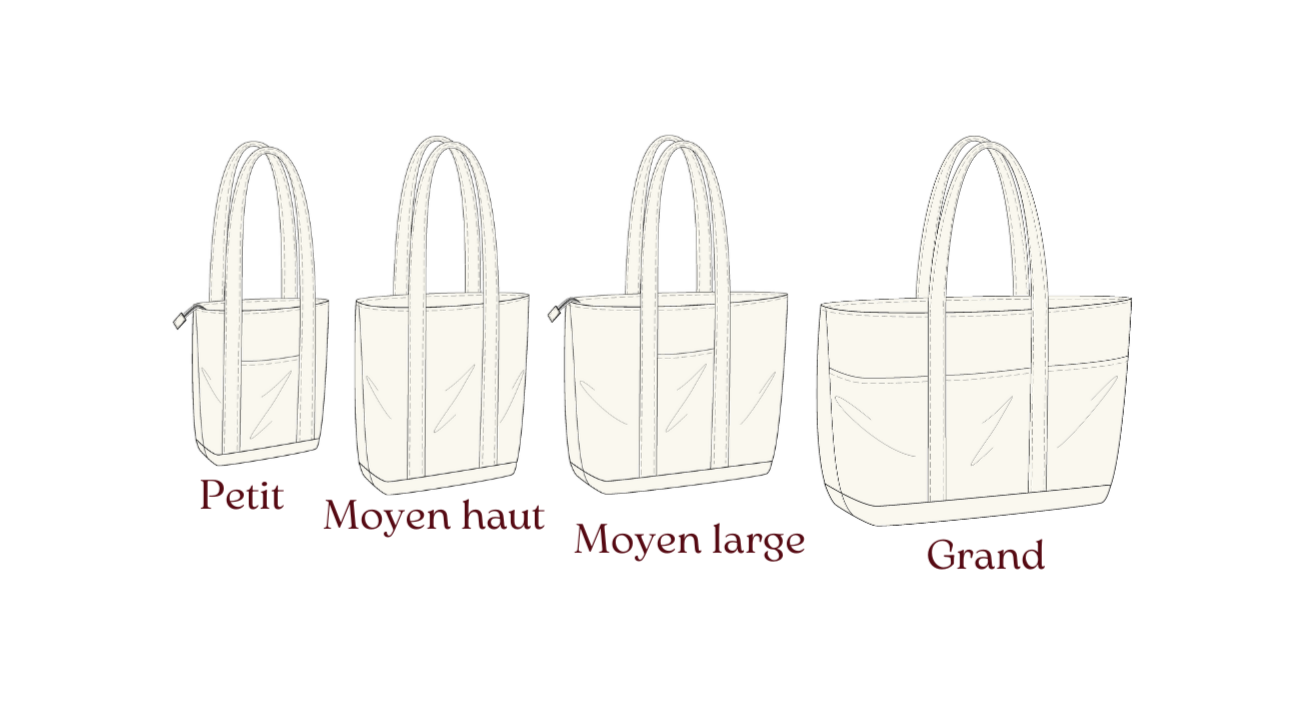 Image des 4 tailles du chac cabas