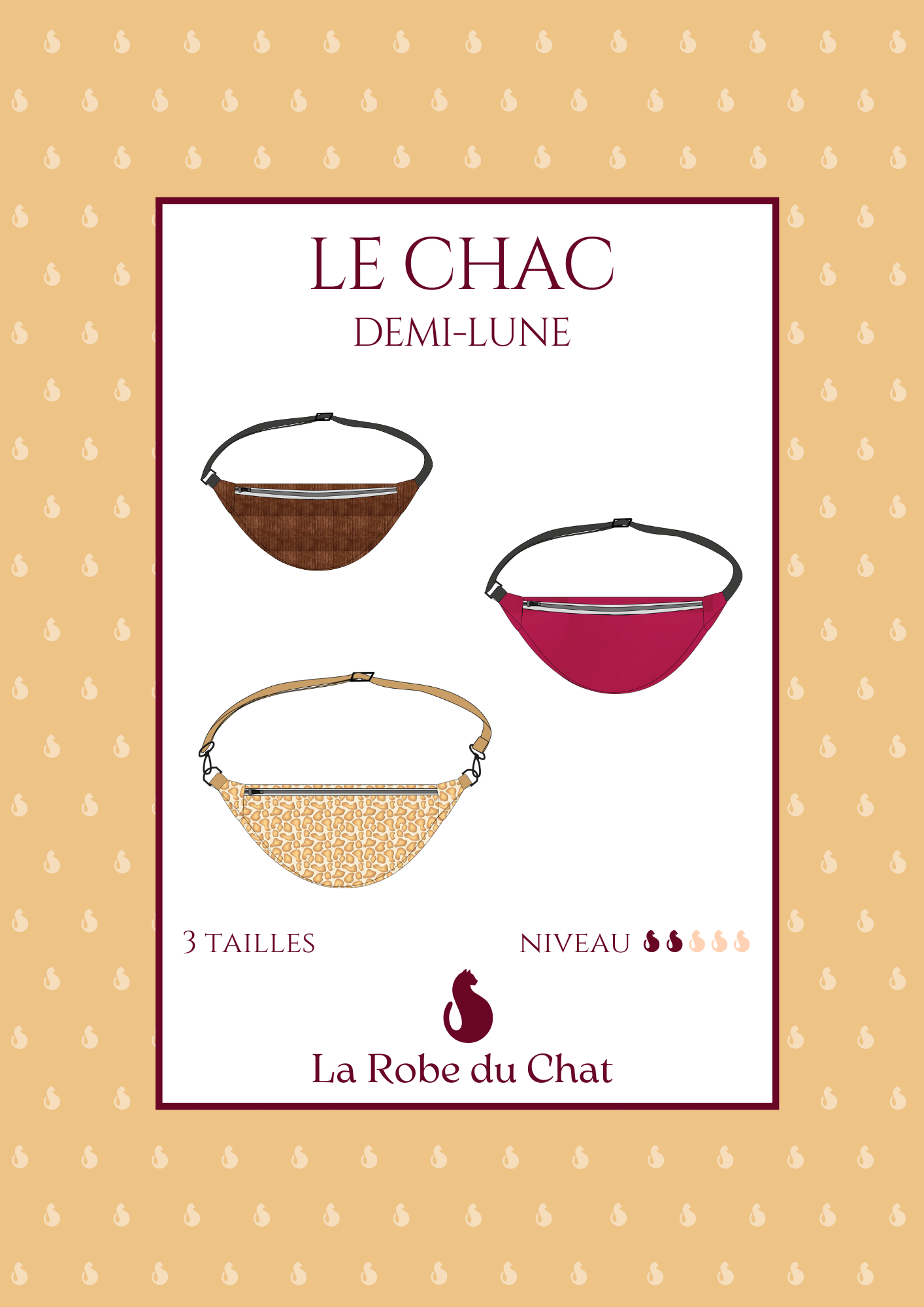 Le CHAC demi-lune - Patron et tuto sac demi lune - La Robe du Chat