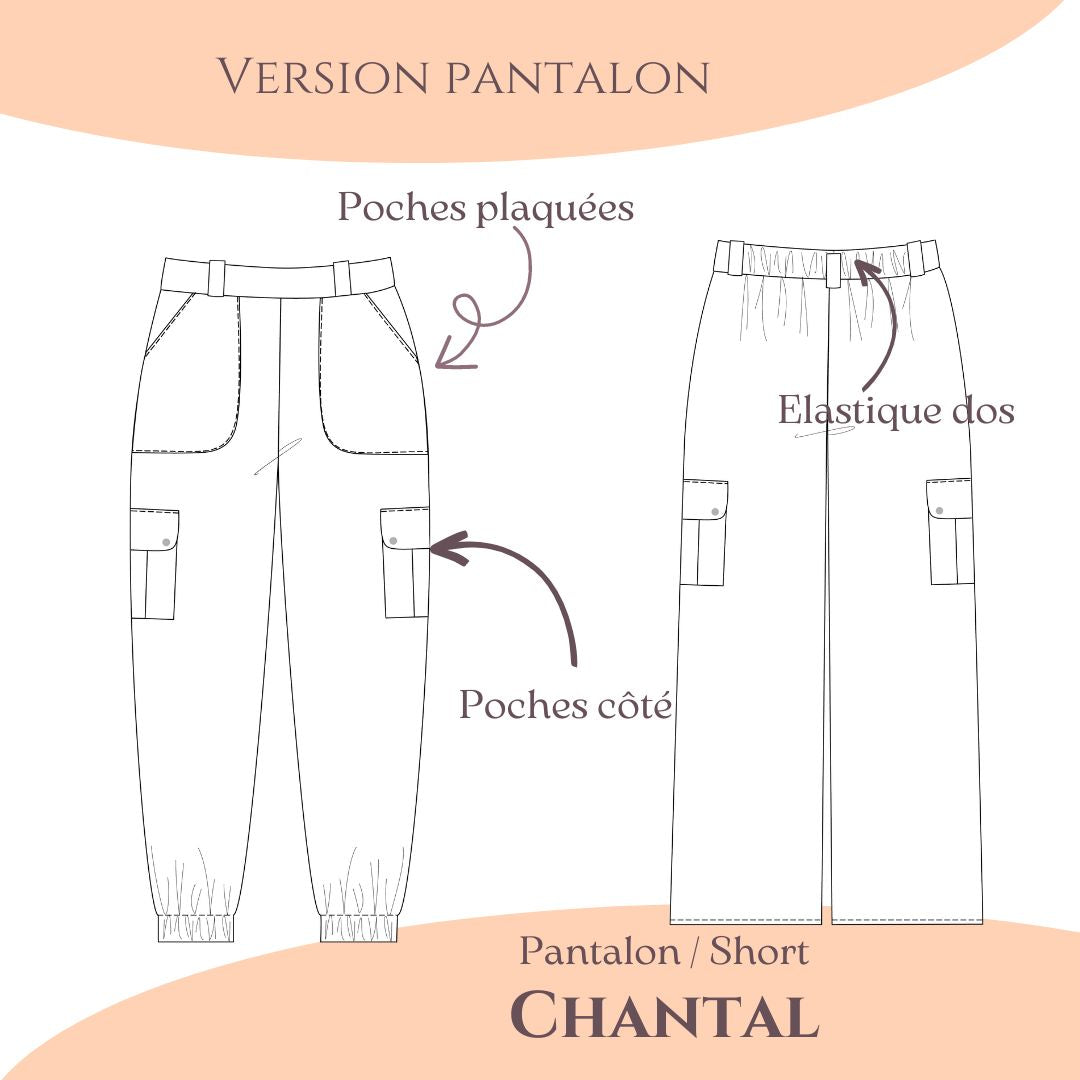 Le patron pantalon cargo et short CHANTAL La Robe du Chat