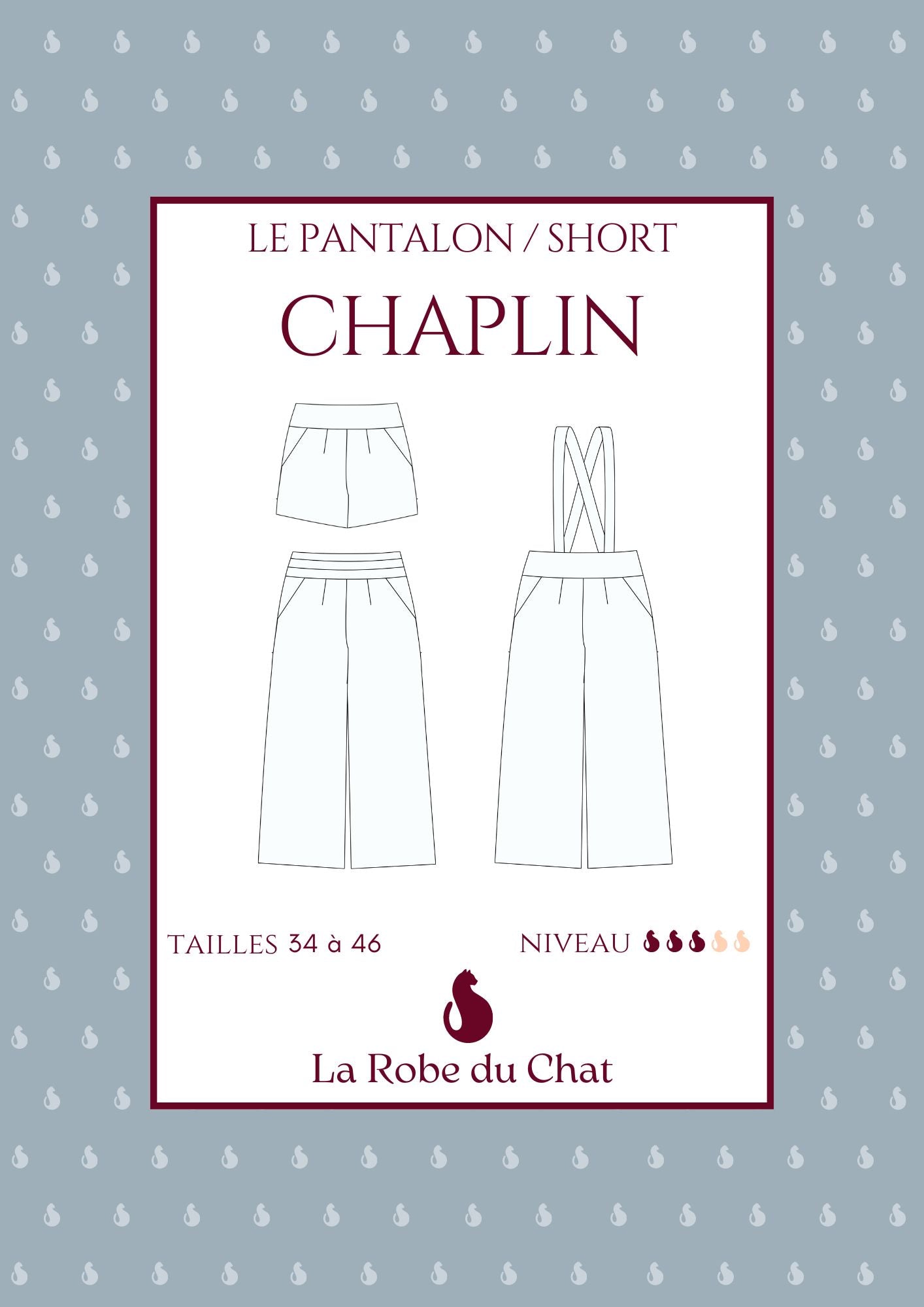 CHAPLIN - Patron et tuto pantalon taille haute et short - La Robe du Chat