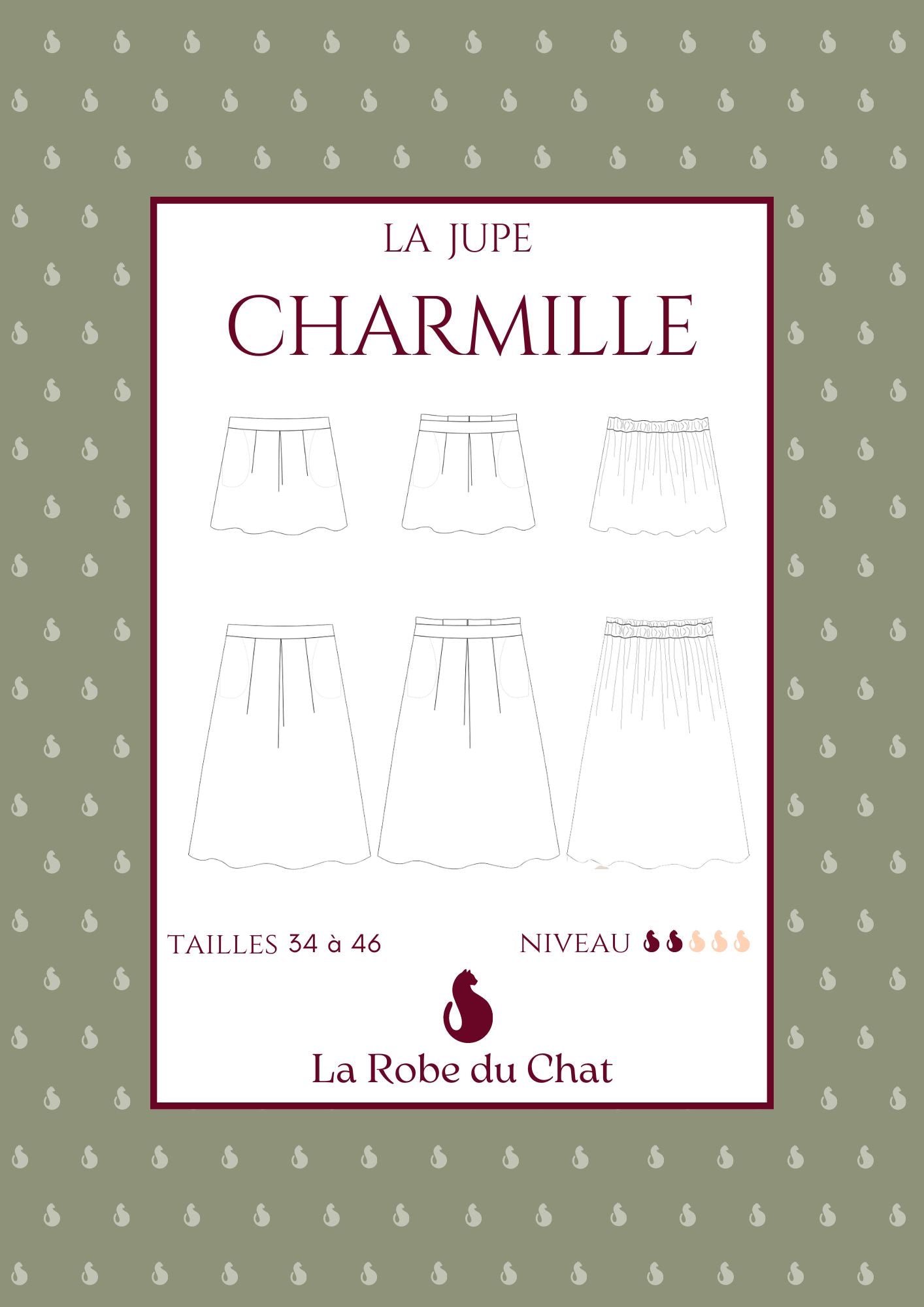 CHARMILLE - Patron et tuto jupe élastique - La Robe du Chat