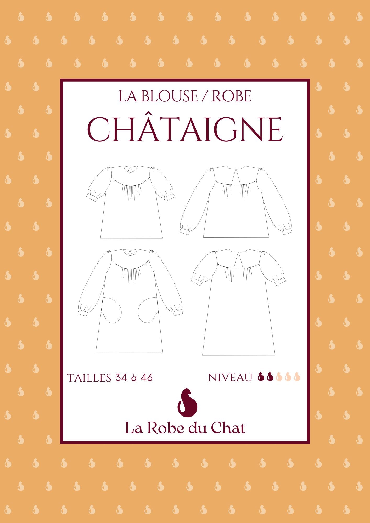 CHATAIGNE - Patron et tuto blouse et robe femme - La Robe du Chat