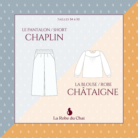 CHAPLIN et CHATAIGNE - Ensemble de patrons de couture - La Robe du Chat