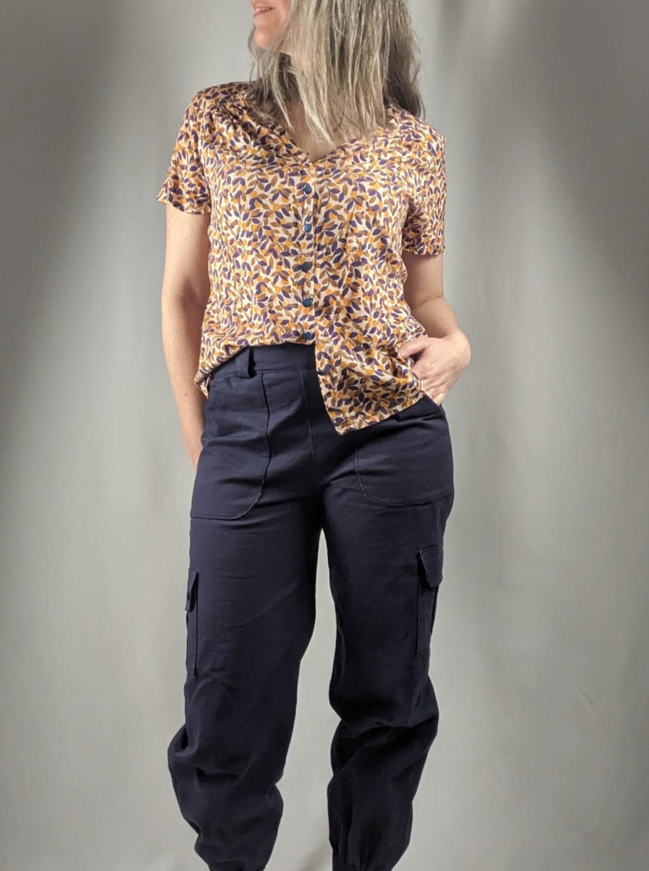 Pantalon femme poches plaquées