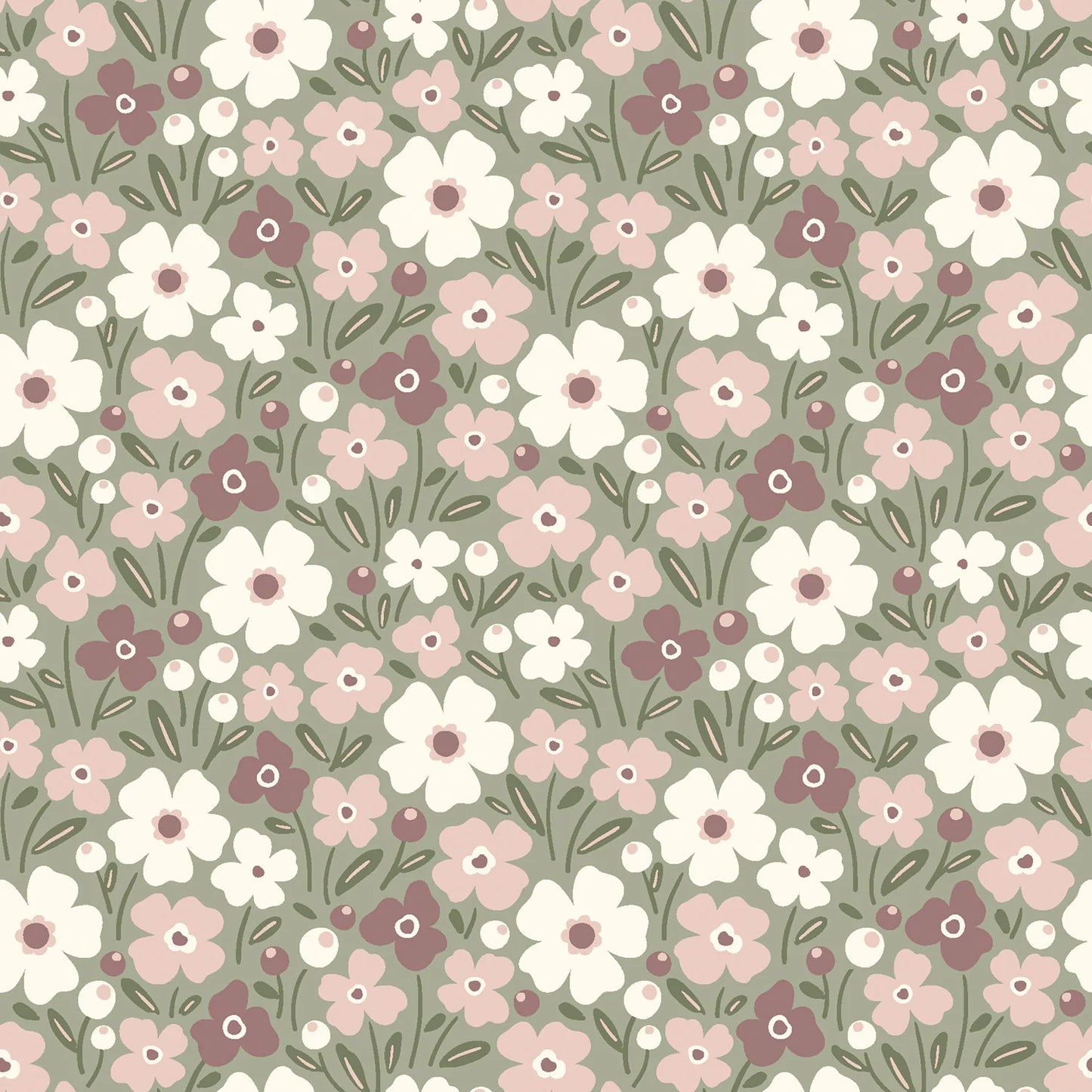 Coton motifs fleuris - La Robe du Chat