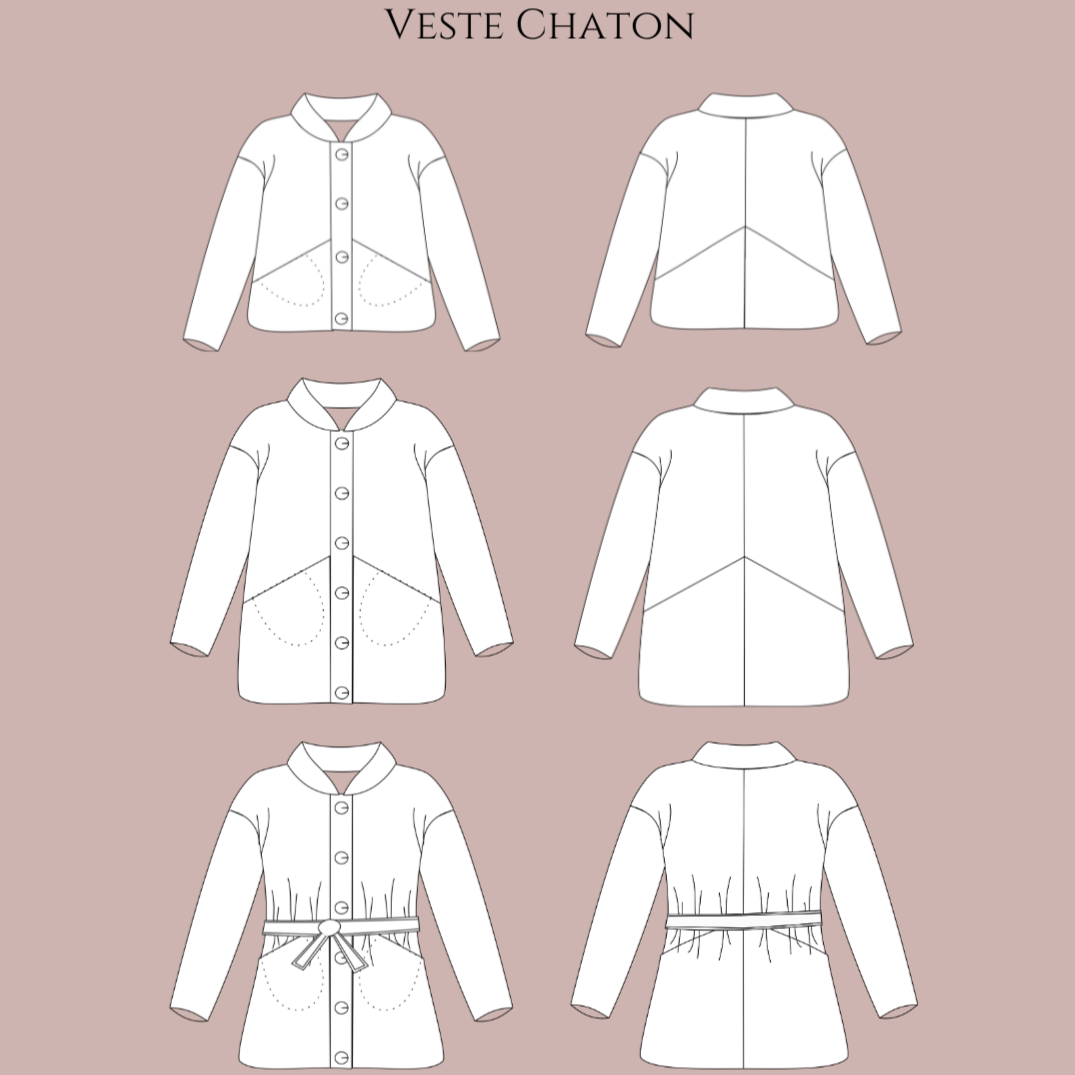 dessin technique veste chaton
