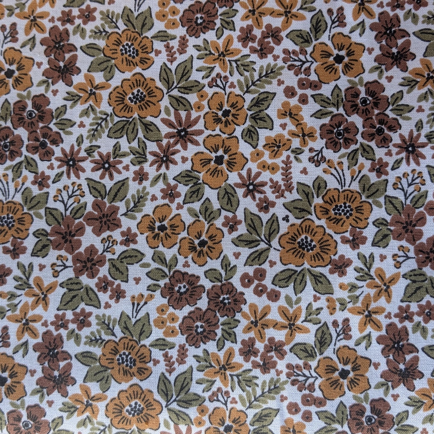 Popeline de Coton imprimé fleurs vintage - La Robe du Chat