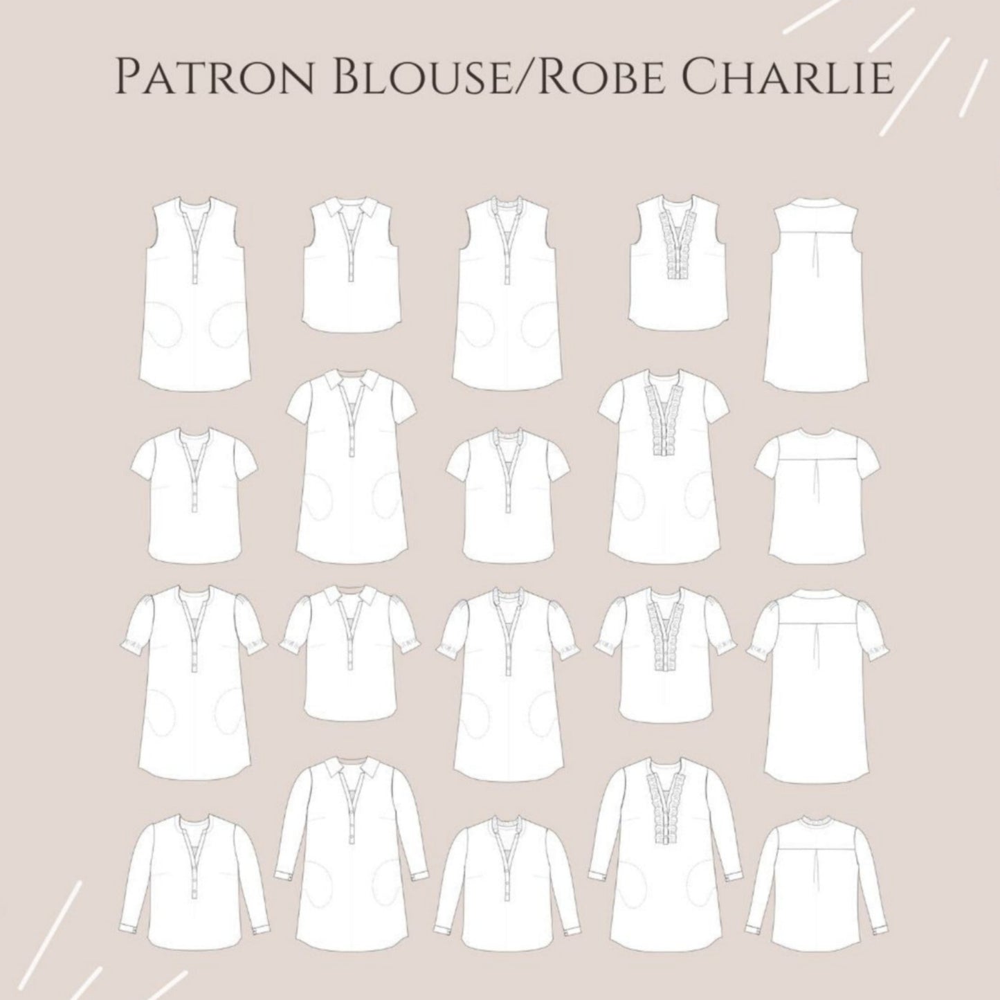 CHARLIE - Patron et tuto robe chemise et blouse - La Robe du Chat