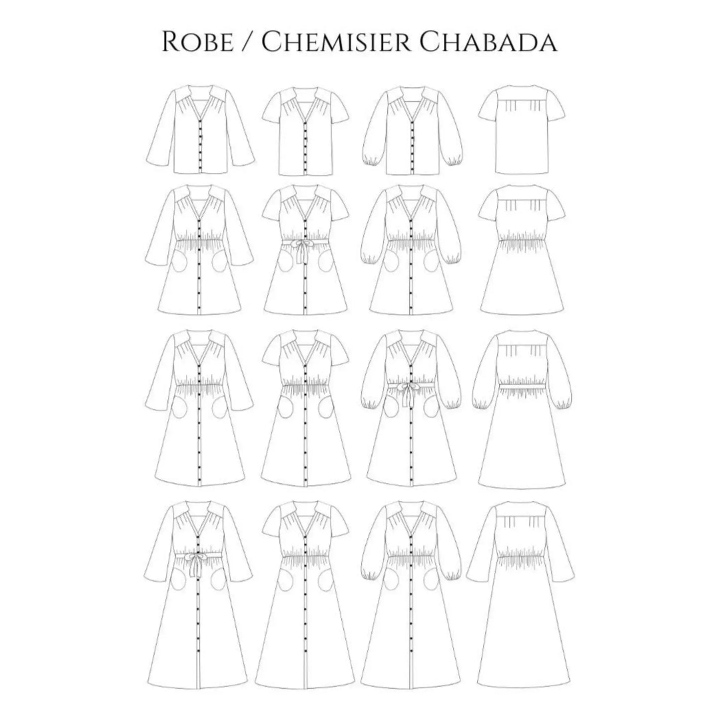 CHABADA - Patron et tuto robe longue et chemisier - La Robe du Chat