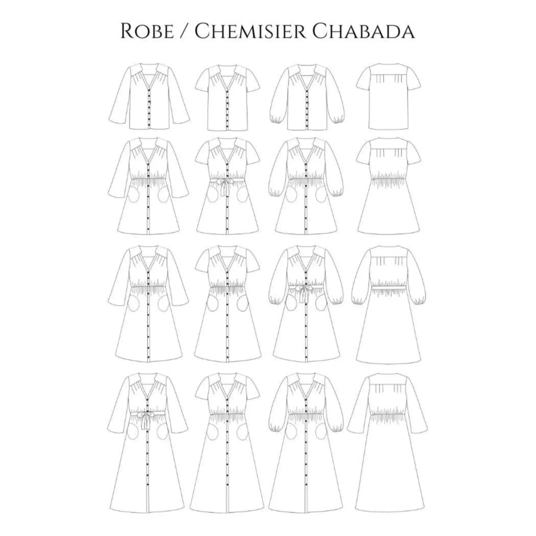 CHABADA - Patron et tuto robe longue et chemisier - La Robe du Chat