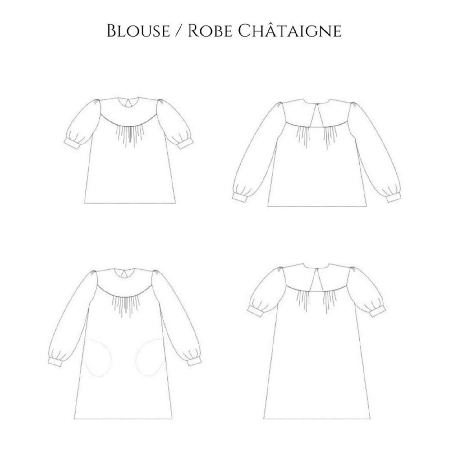 CHATAIGNE - Patron et tuto blouse et robe femme - La Robe du Chat