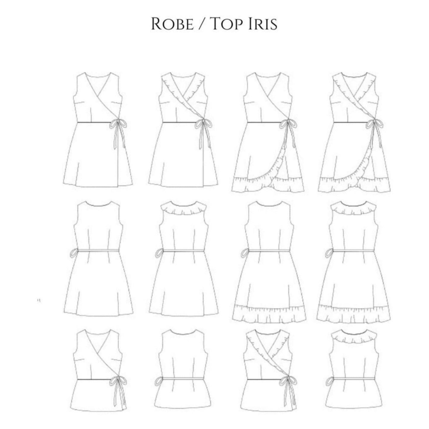 IRIS - Patron robe portefeuille et top - La Robe du Chat