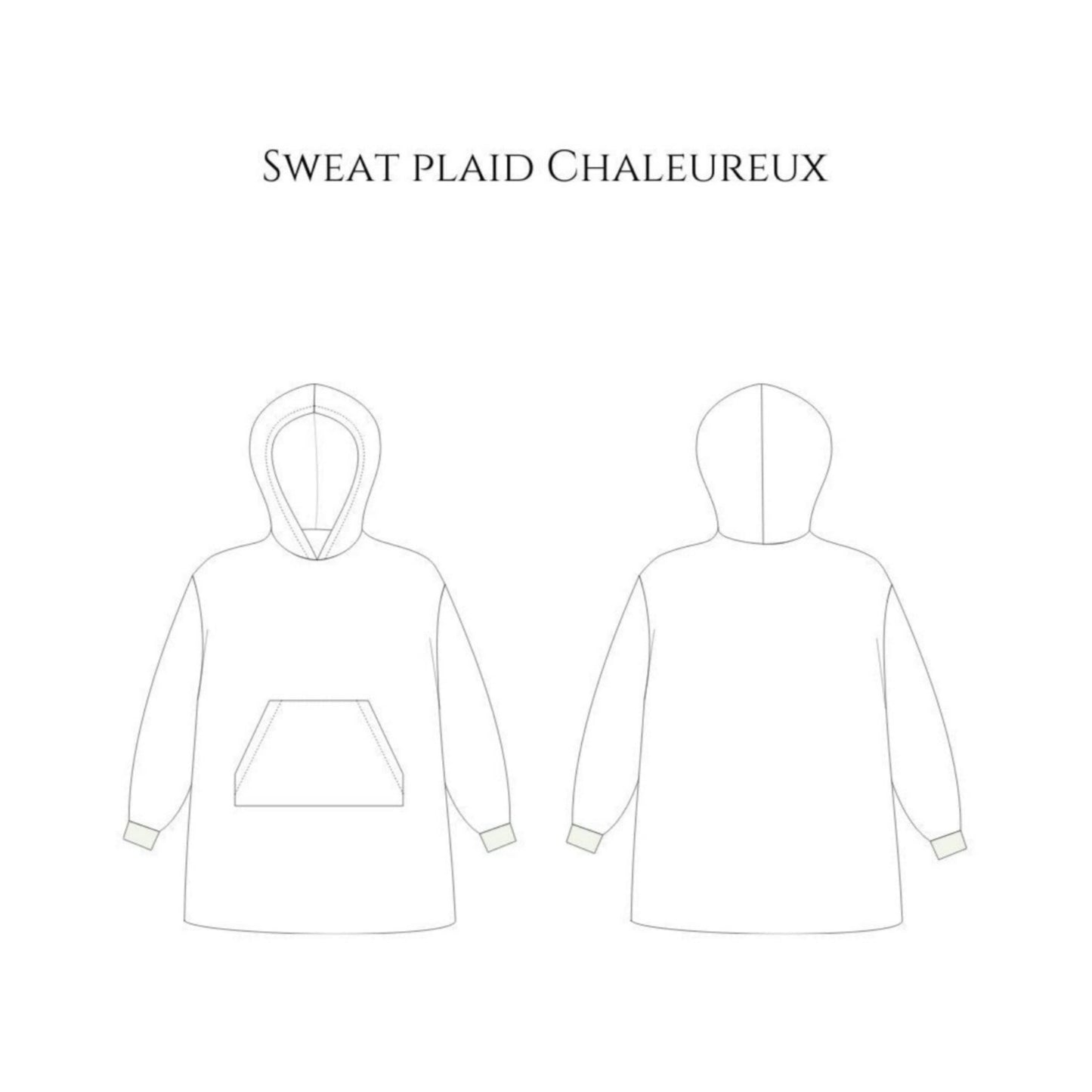 sweat plaid chaleureux dessin technique