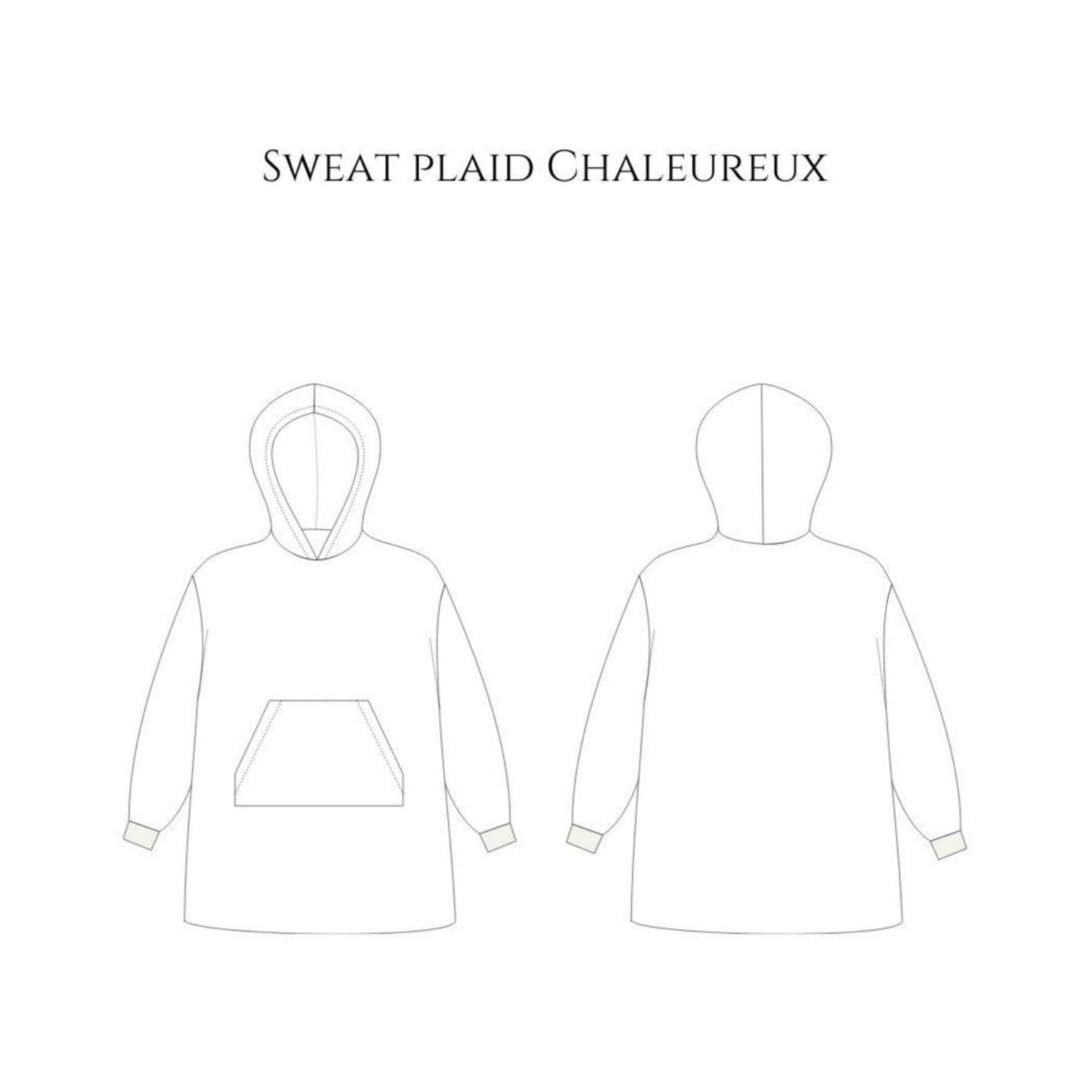 sweat plaid chaleureux dessin technique