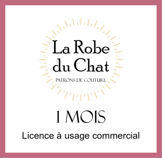 Licence pour usage commercial de patron (1 mois) La Robe du Chat