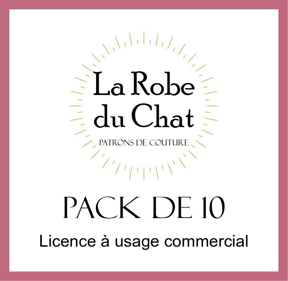 Licence pour usage commercial de patron (pack de 10) La Robe du Chat