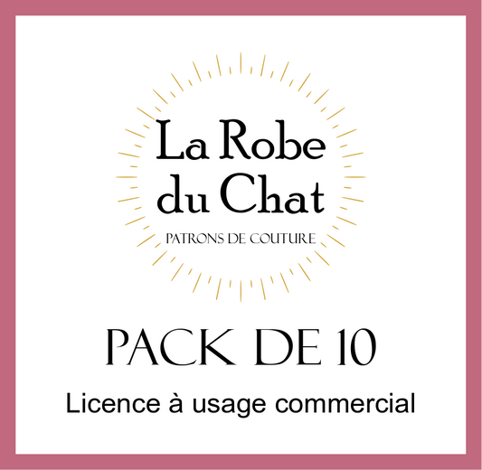 Licence pour usage commercial de patron (pack de 10) La Robe du Chat