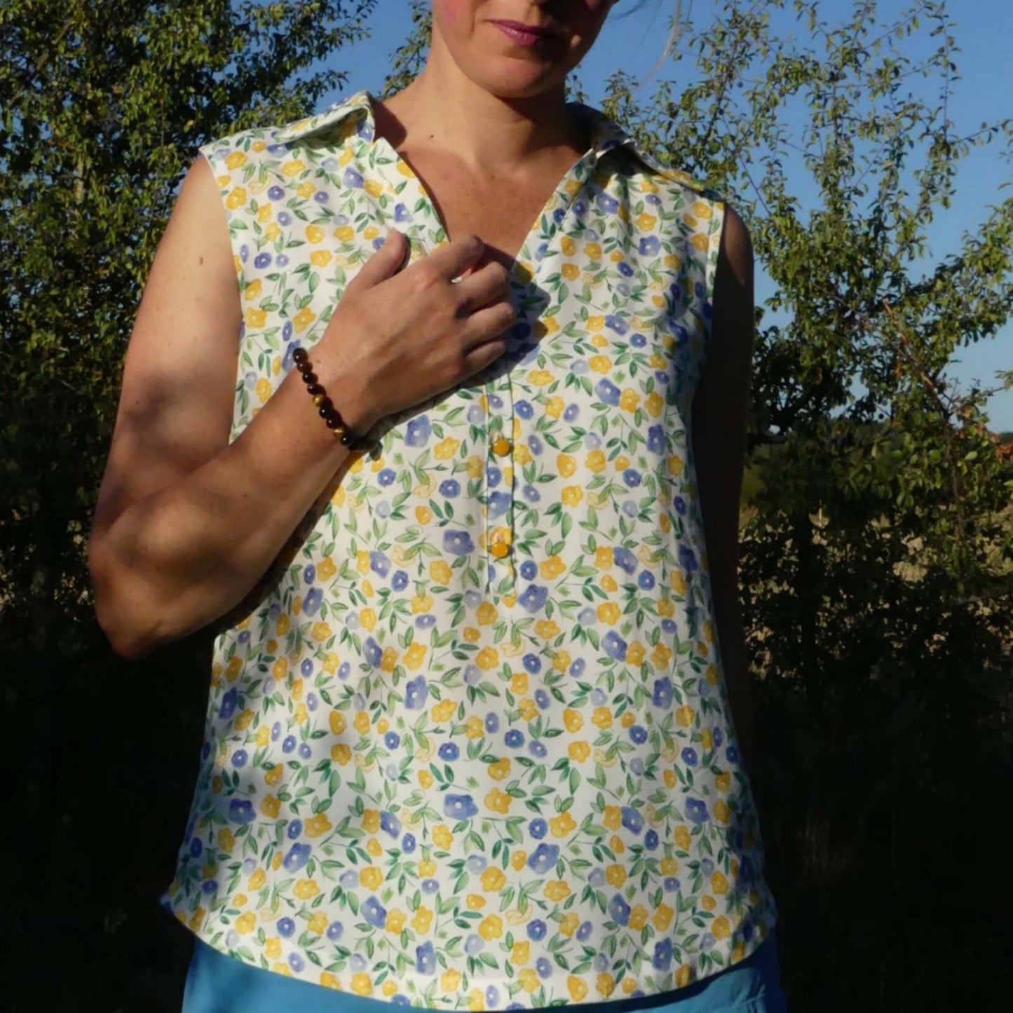 image patron couture blouse charlie avec col