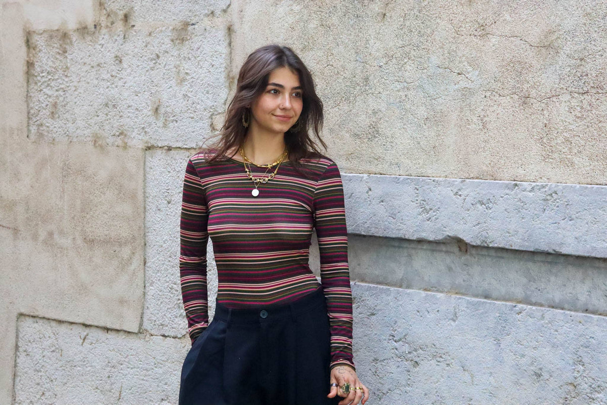 Jersey de Viscose VELVET STRIPES - Lise Tailor