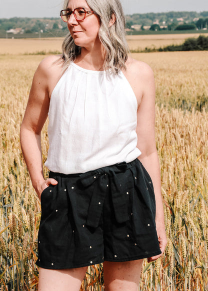 Le pantalon / short CHALAZZO - Patron et tuto pantalon large taille élastique La Robe du Chat