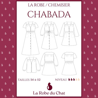 CHABADA - Patron et tuto robe longue et chemisier La Robe du Chat