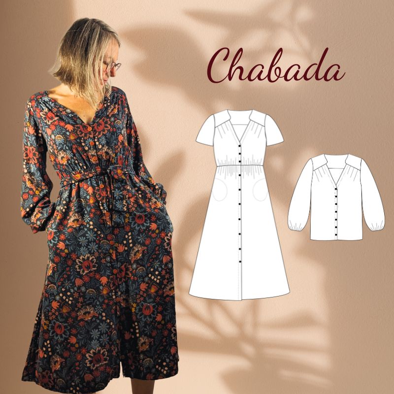 CHABADA - Patron et tuto robe longue et chemisier - La Robe du Chat
