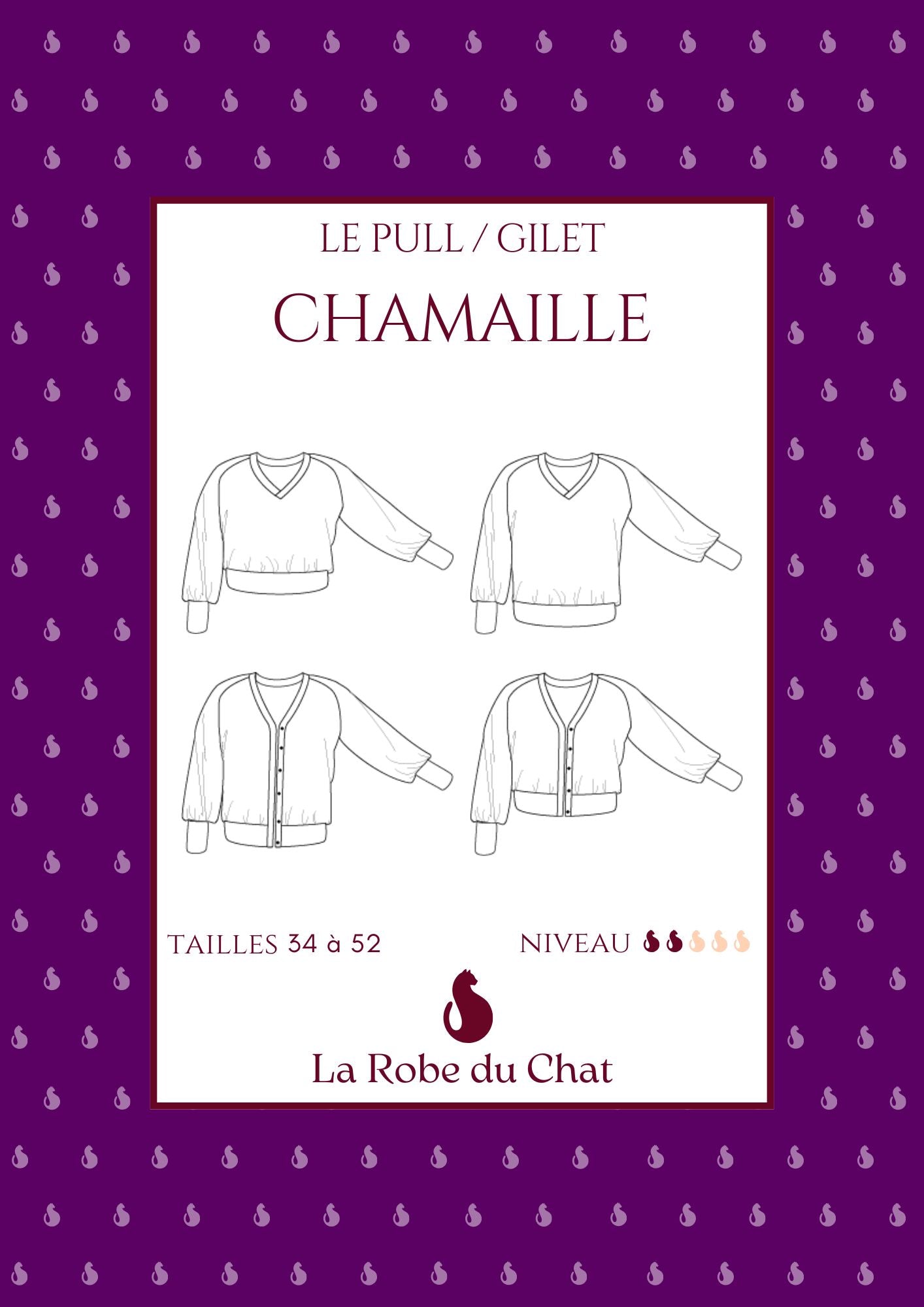 CHAMAILLE - Patron et tuto gilet et sweat - La Robe du Chat