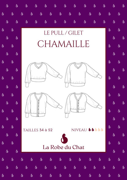 CHAMAILLE - Patron et tuto gilet et sweat - La Robe du Chat