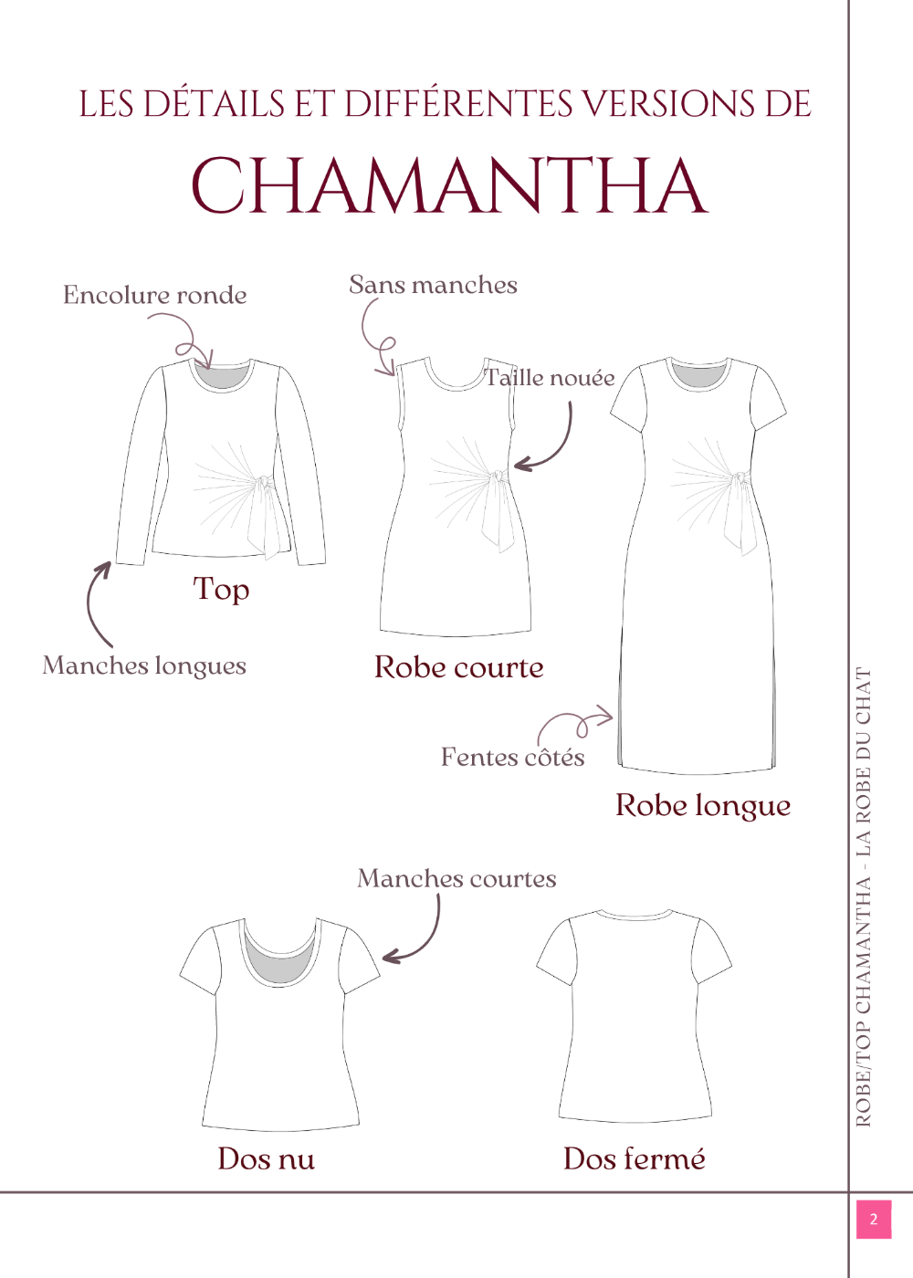 La Robe / Top Chamantha - Patron et tuto robe jersey nouée - La Robe du Chat