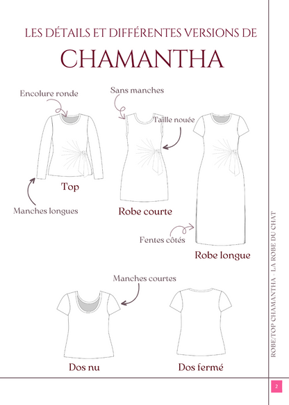 La Robe / Top Chamantha - Patron et tuto robe jersey nouée - La Robe du Chat