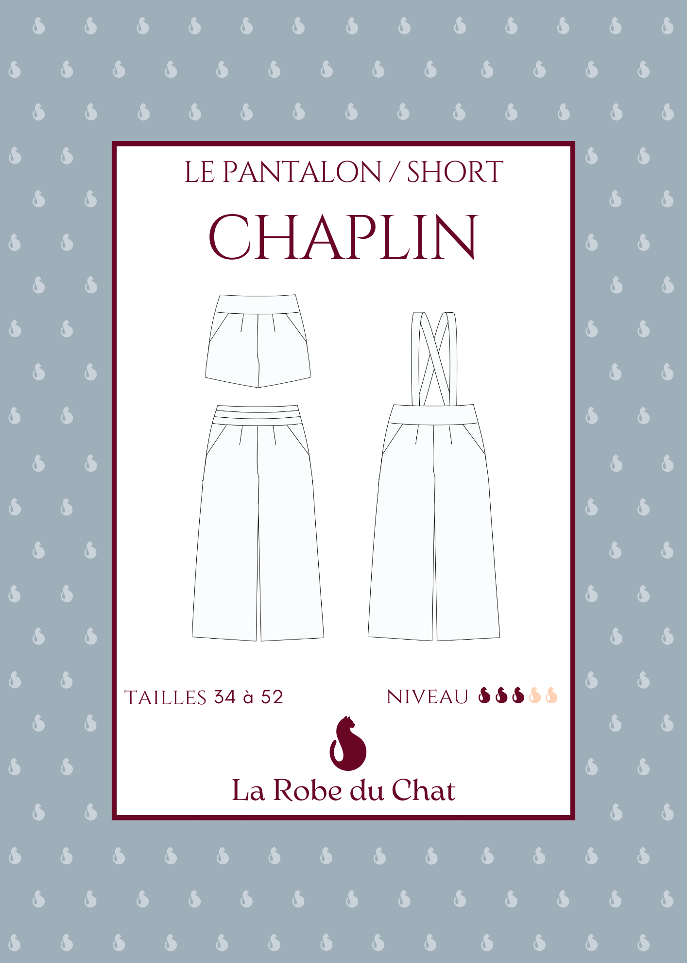 CHAPLIN - Patron et tuto pantalon taille haute et short - La Robe du Chat