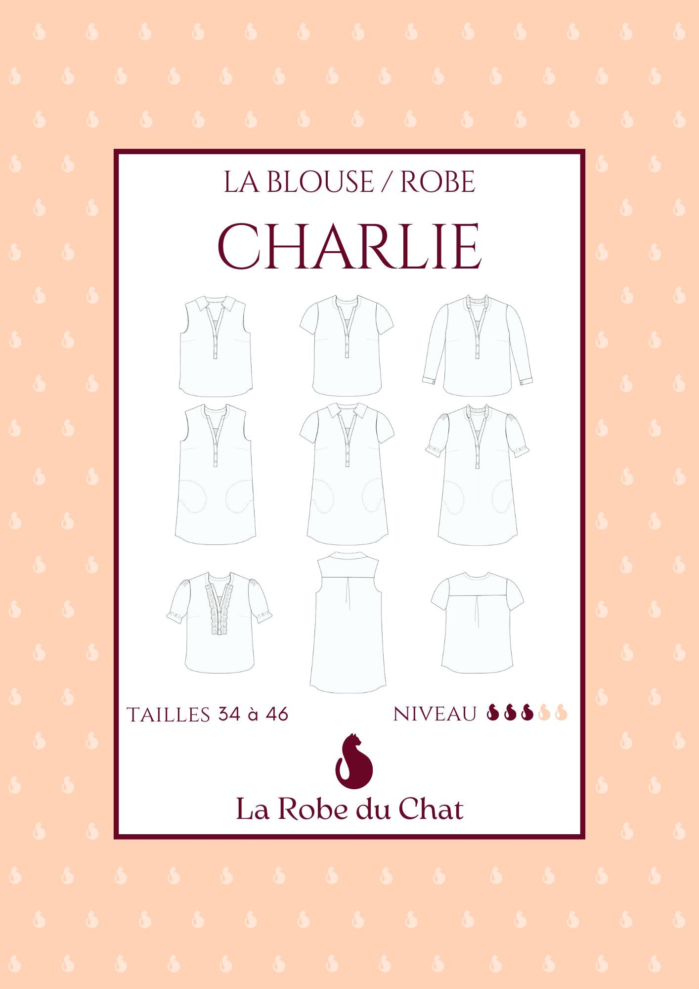 Le patron blouse et robe femme CHARLIE (patron complet avec options)