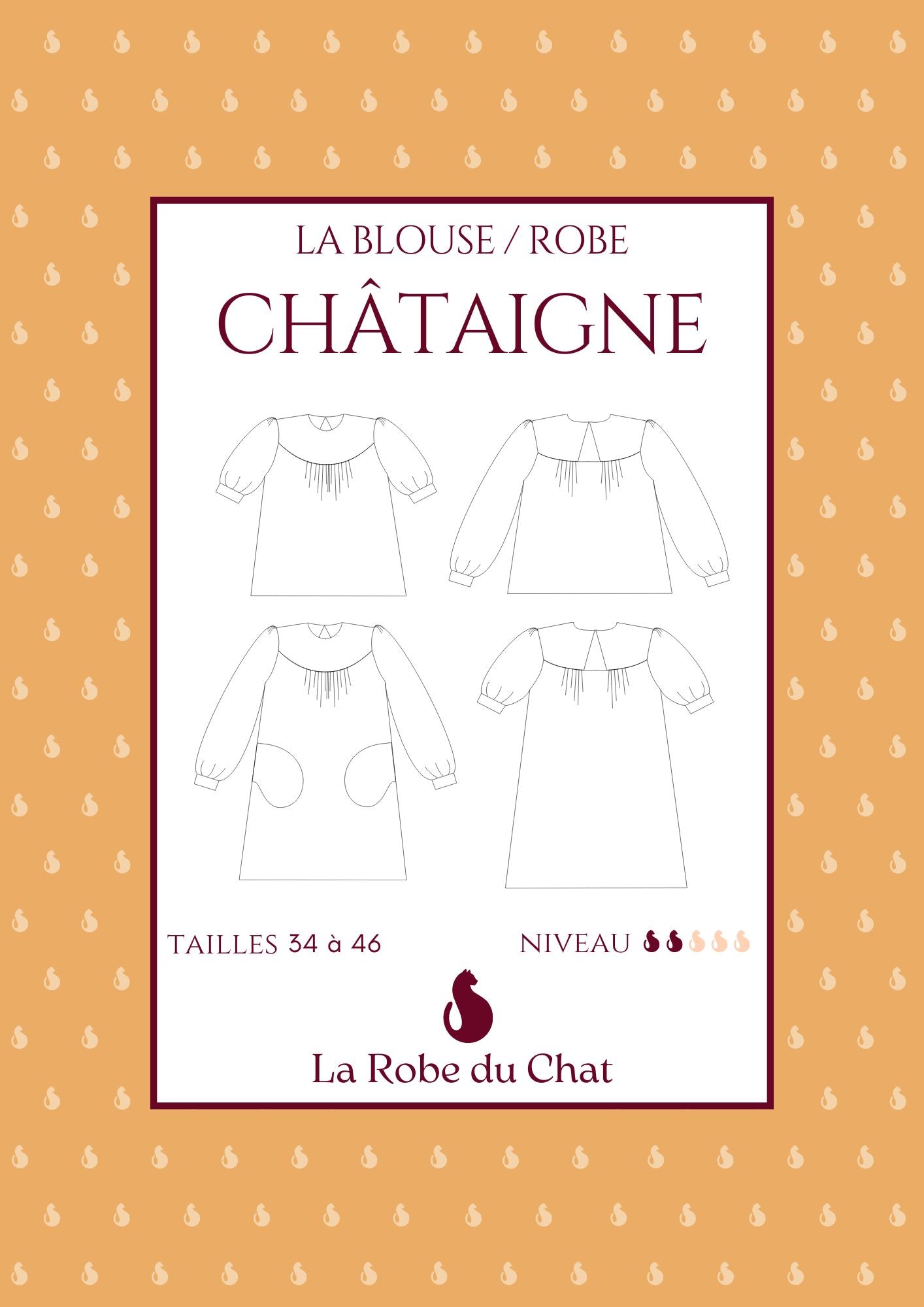 The CHATAIGNE women’s blouse and dress pattern