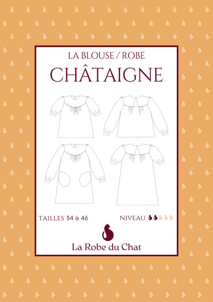 Le patron blouse et robe femme CHATAIGNE