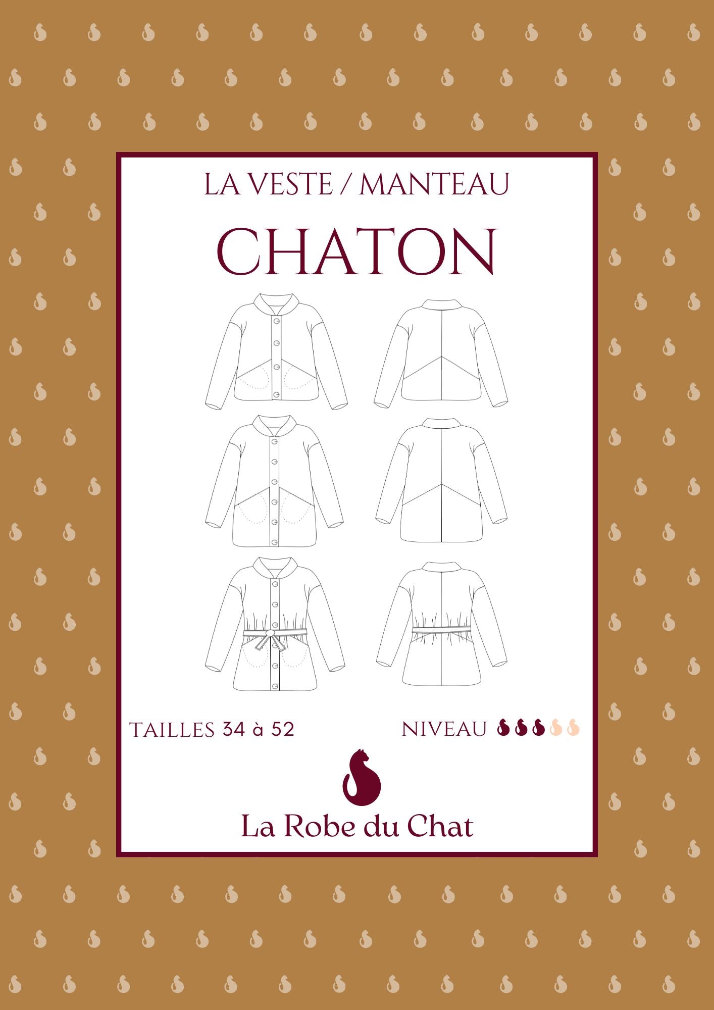 Ensemble 4 patrons - Chaton, Chantal, Chavavite et Chavafroncer