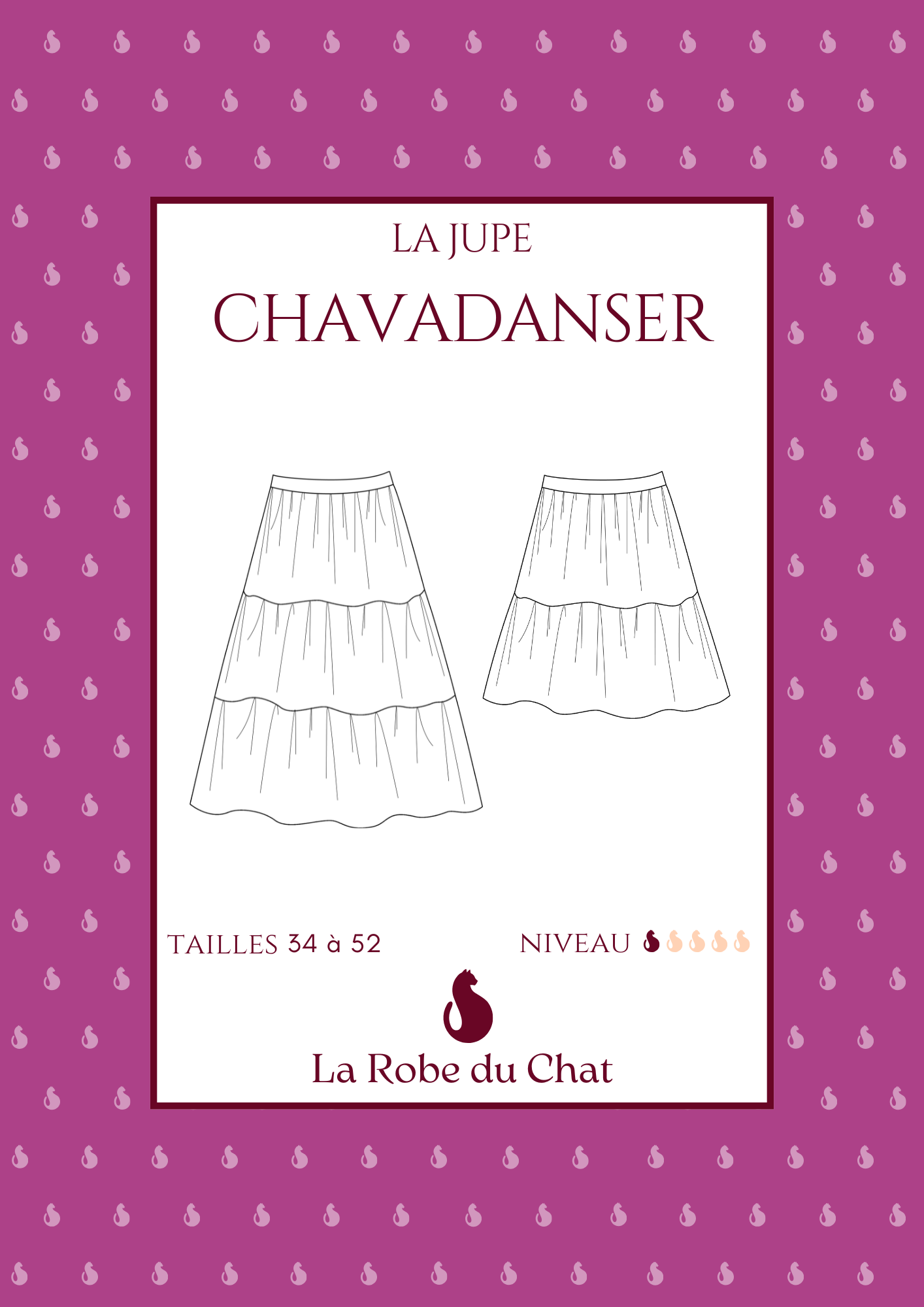 CHAVADANSER - Patron et tuto jupe longue taille élastique