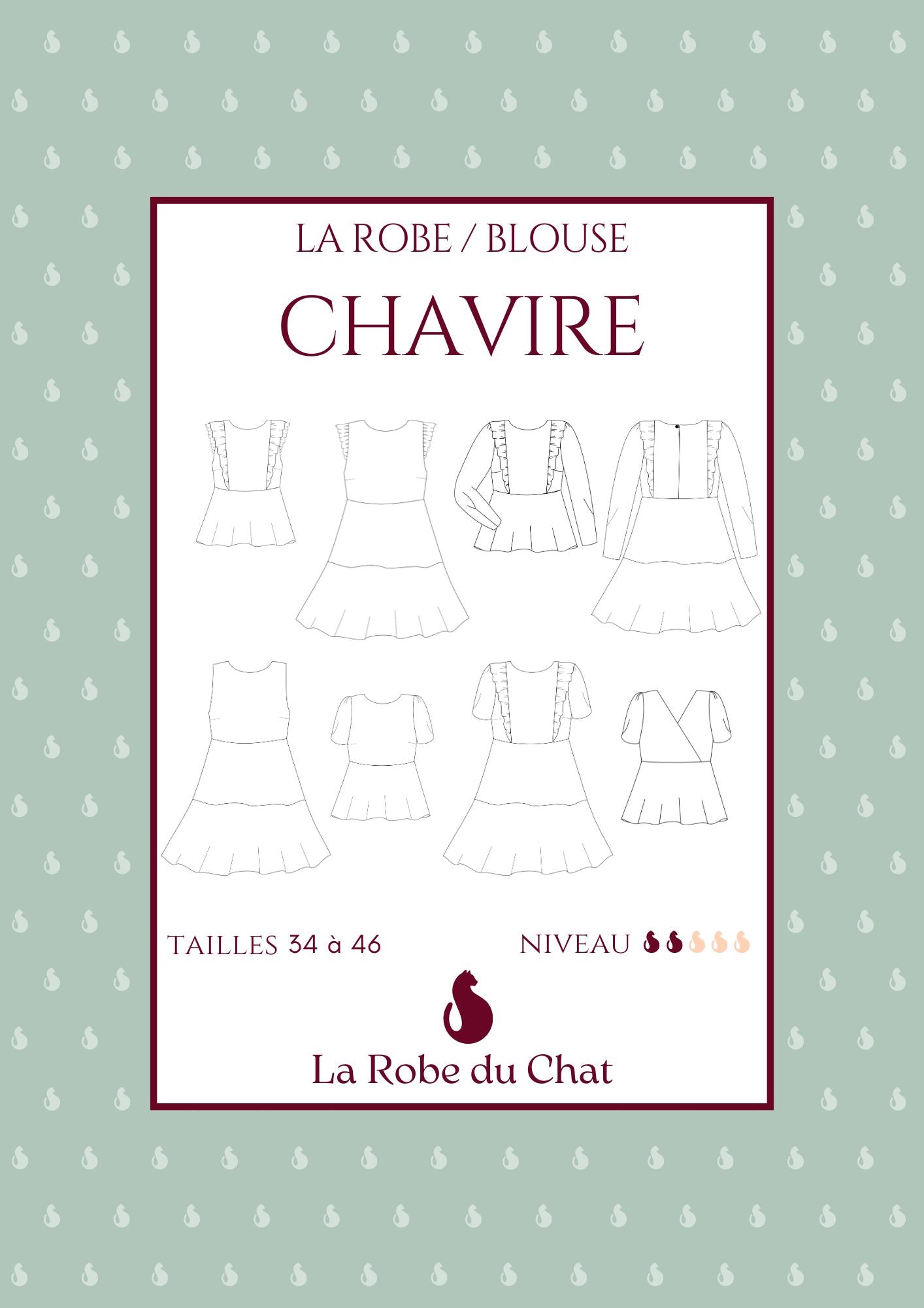 CHAVIRE - Patron et tuto robe dos nu et blouse - La Robe du Chat