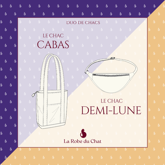 Ensemble de patrons couture - Chac Demi-lune et Chac Cabas