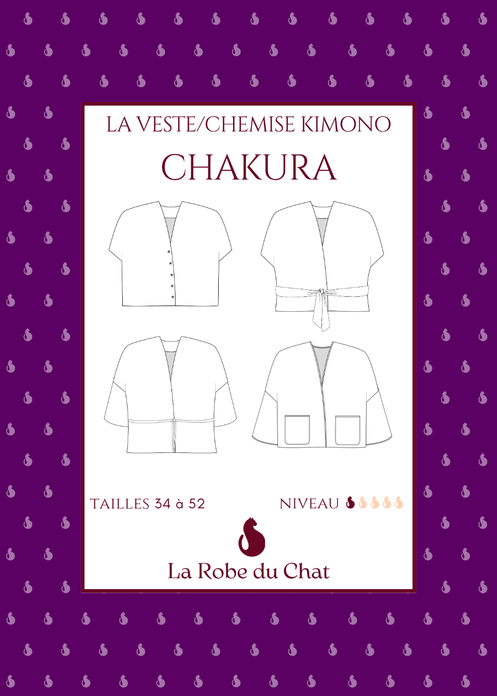 La veste / chemise Kimono CHAKURA - Patron et tuto kimono facile La Robe du Chat