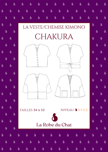 La veste / chemise Kimono CHAKURA - Patron et tuto kimono facile La Robe du Chat