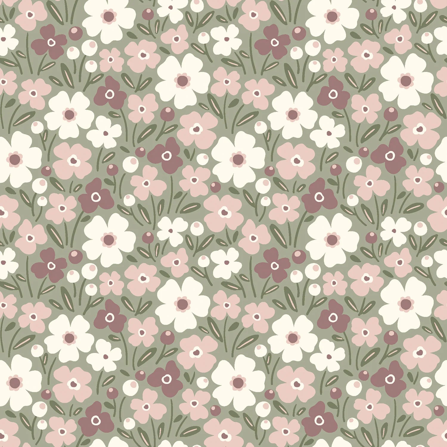 Coton motifs fleuris - La Robe du Chat