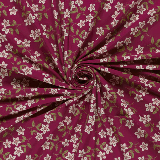 Jersey de coton imprimé fleurs – Bordeaux La Robe du Chat