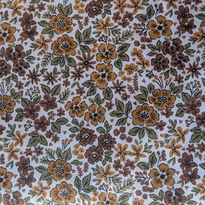 Popeline de Coton imprimé fleurs vintage  - La Robe du Chat