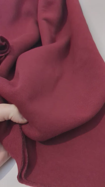 Tissu Sweat brossé épais - Rouge cerise (bordeaux) - OEKO-TEX