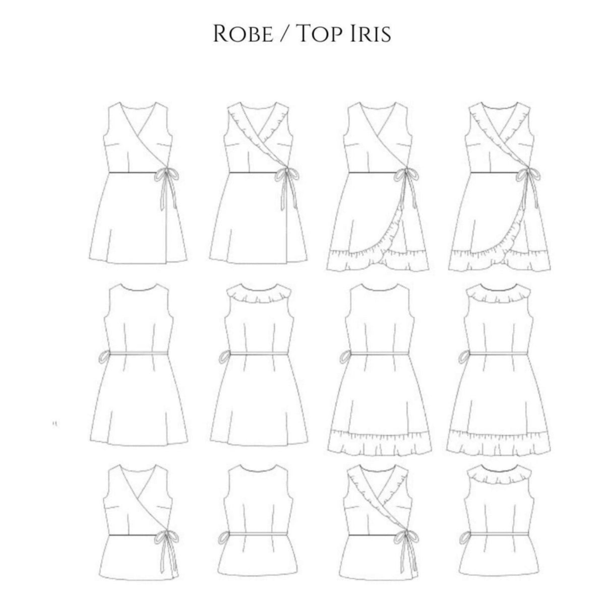 dessin technique robe top iris